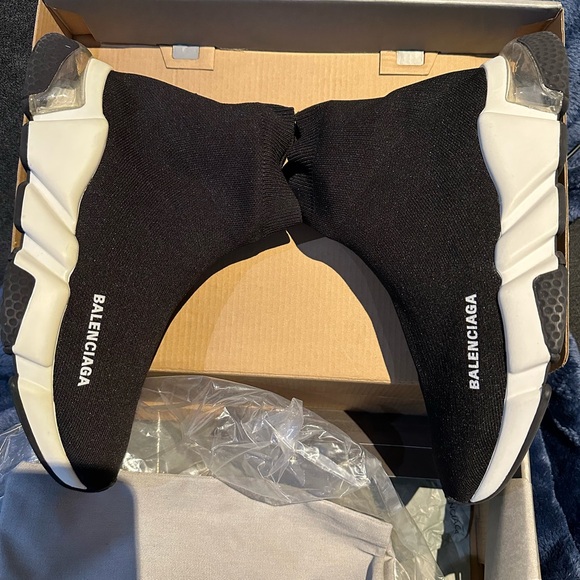 Balenciaga speed trainer black w/ clear soles sneaker size 40EU/7 men - Picture 3 of 10